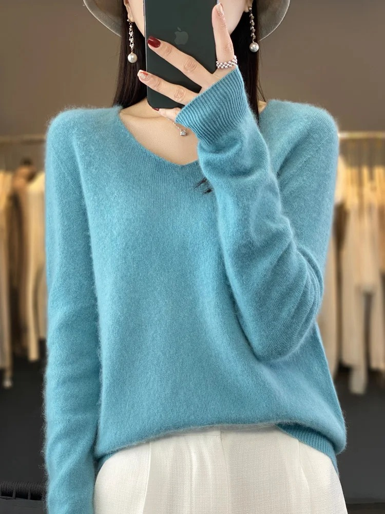 WW | Cashmere Pullover Damen Eleganter V-ausschnitt, Weich & Komfortabel