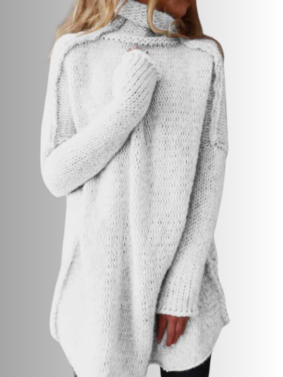 WW | Stylish long sweater with a high neckline