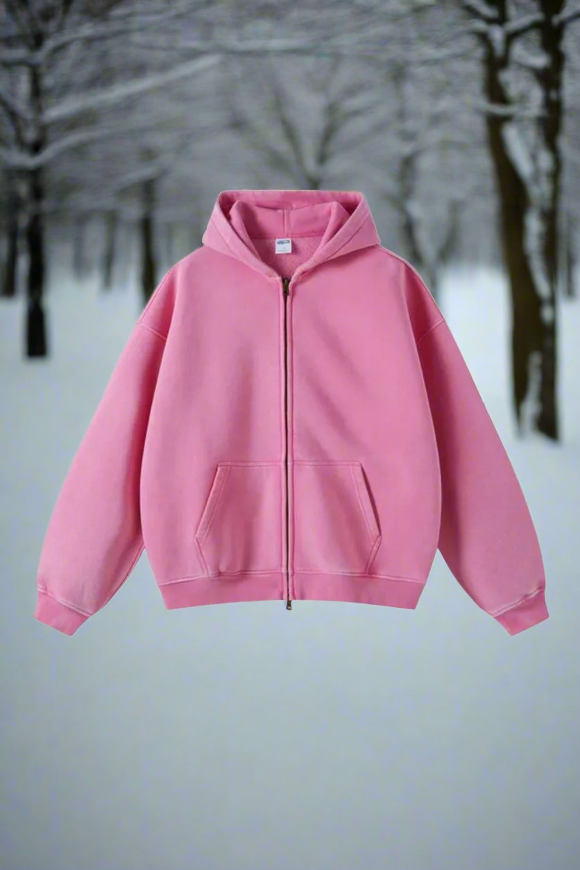 WW | Hooded Sweatshirt Zipper Ribbed Cuffs Comfortable And Warm