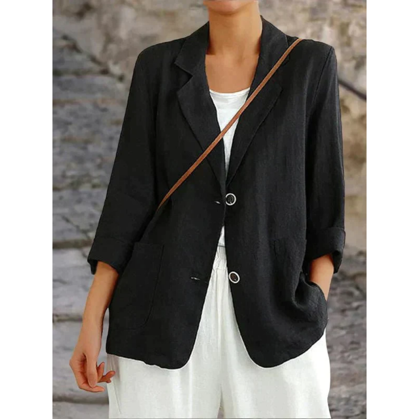 WW | Stylish Linen Jacket for Women with Collar