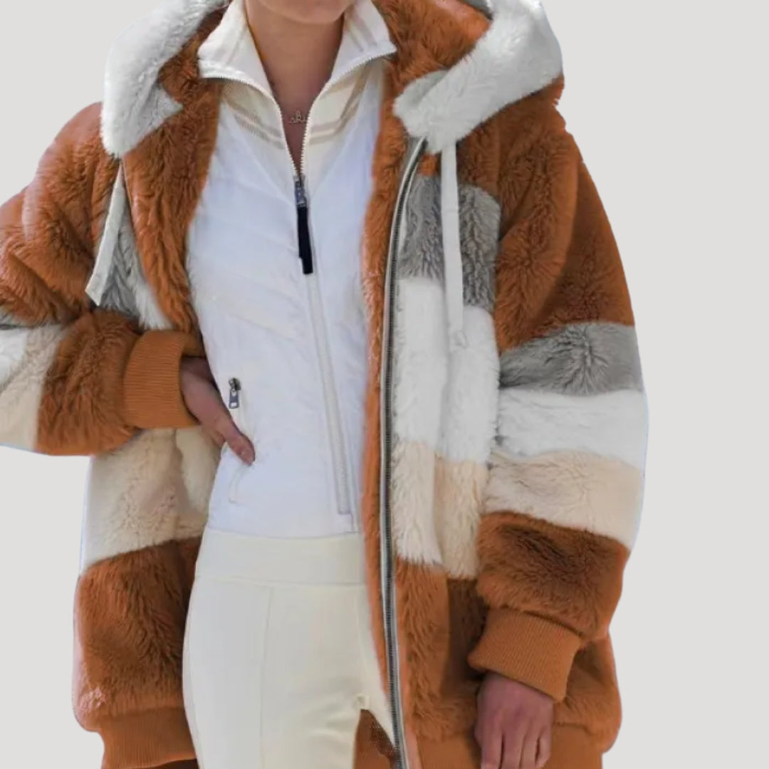WW | Damen Fluffy Nep Pelz Winterjacke Cozy Stil