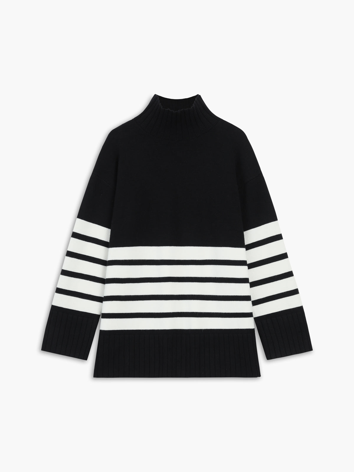 WW | Miss Paris mock neck striped sweater