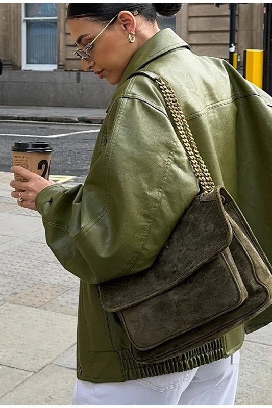 WW | Grüne Kunstlederjacke