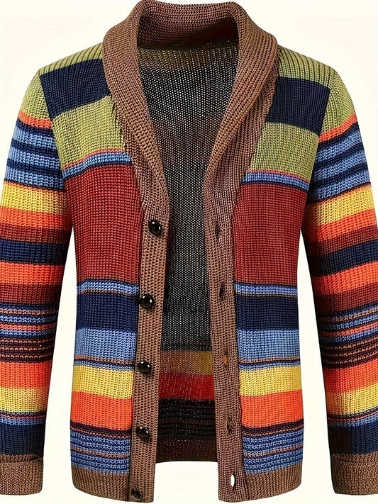 WW | Strickstrickjacke mit bunten Streifen