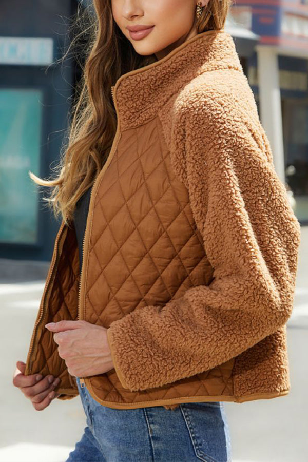 WW | panelierte Reißverschluss-Jacke mit langen Ärmeln