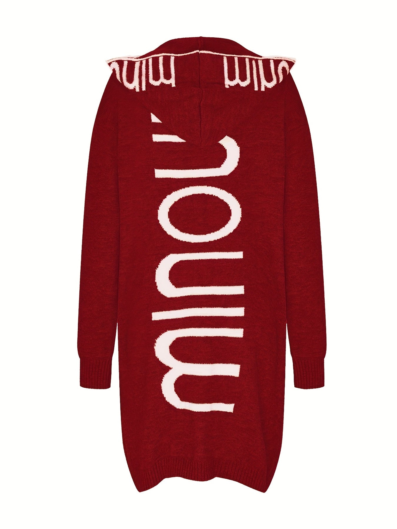 WW | Gedruckter Kragen Kapuzen Strickjacke Für Damen - Perfekt für entspannte Tage