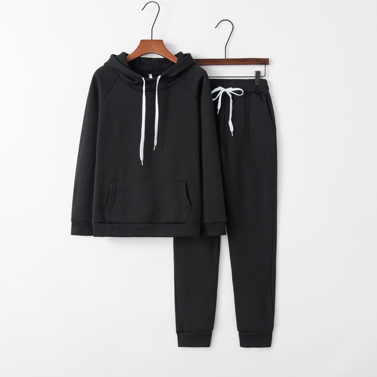 Damen lässiges Sportanzug-Set mit Kapuze und Kängurutasche WW