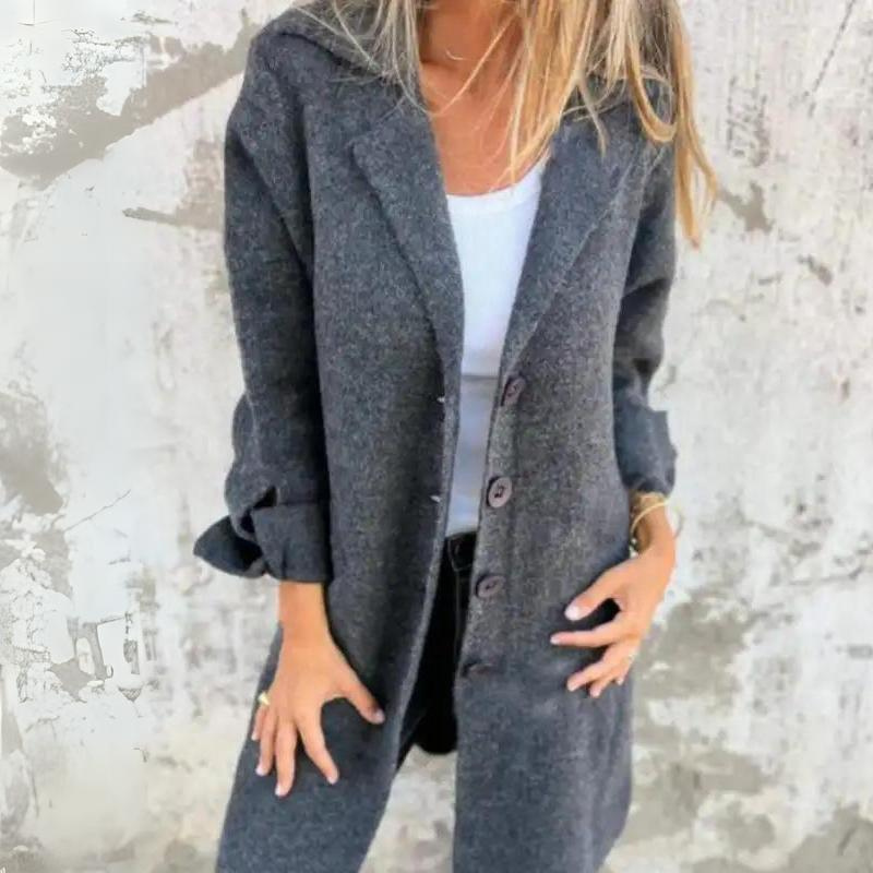 WW | Women's Wool Blend Classic Cut Button Closure Lapel Collar