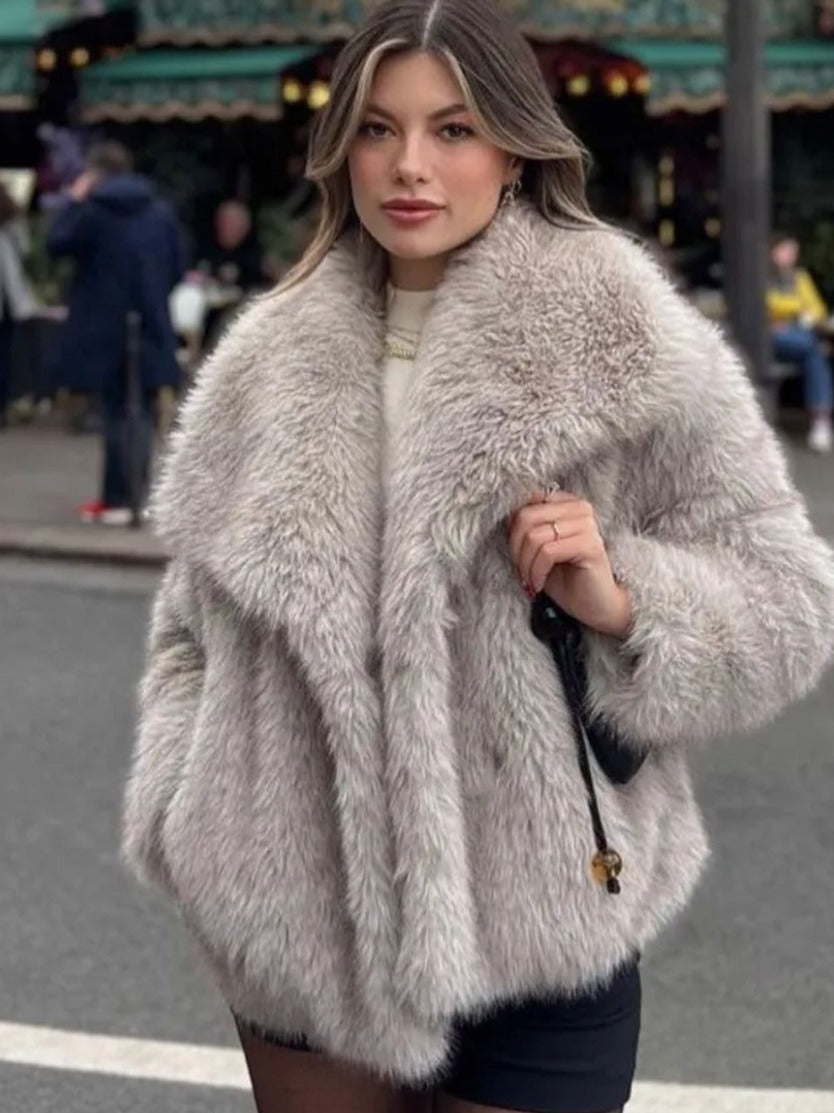 WW | Fluffy Faux Fur Jacket For Women
