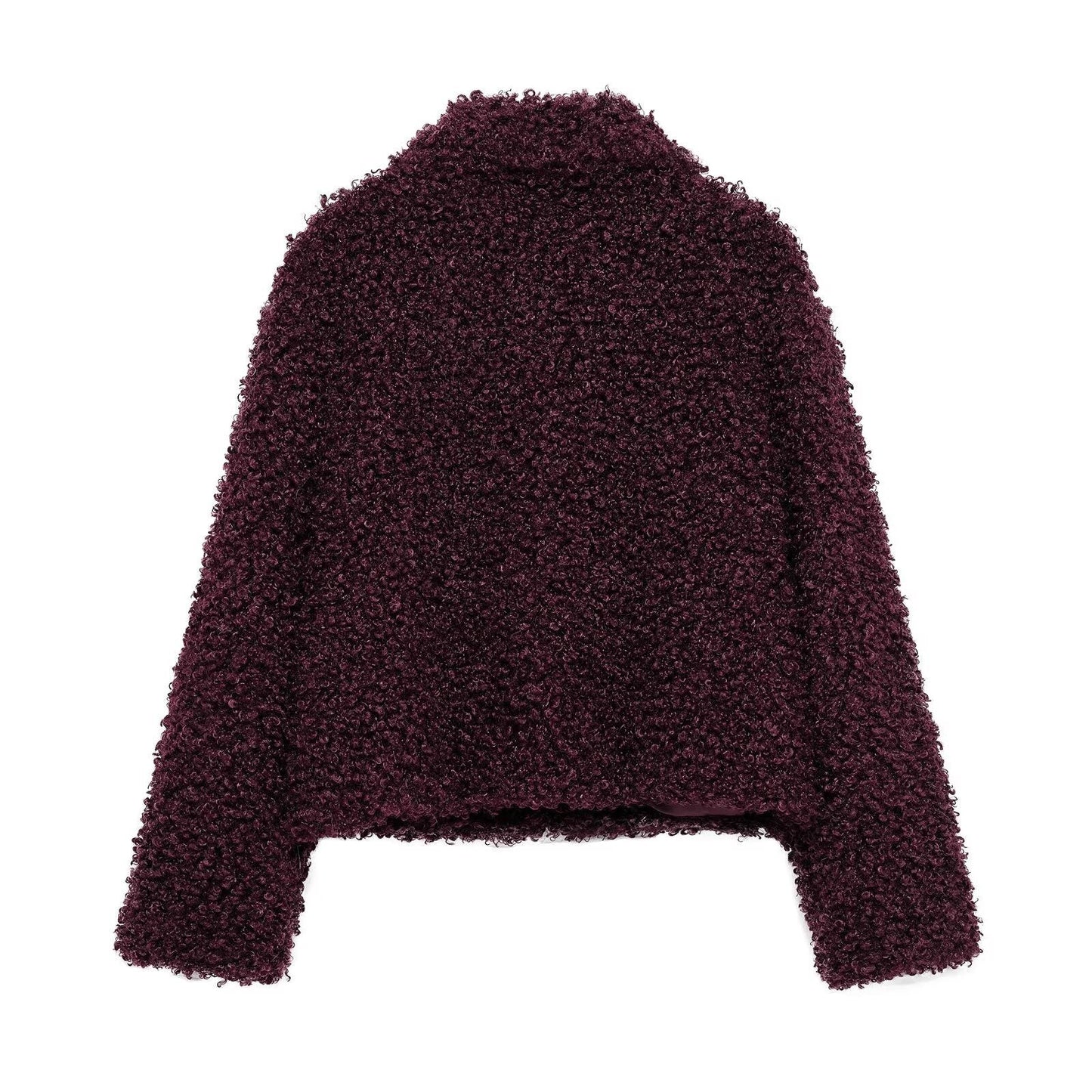 WW | Faux Shearling Jacke - Texturiert Teddy Stil - Bequemes Polyester-Mischgewebe - Trendige Winteroberbekleidung
