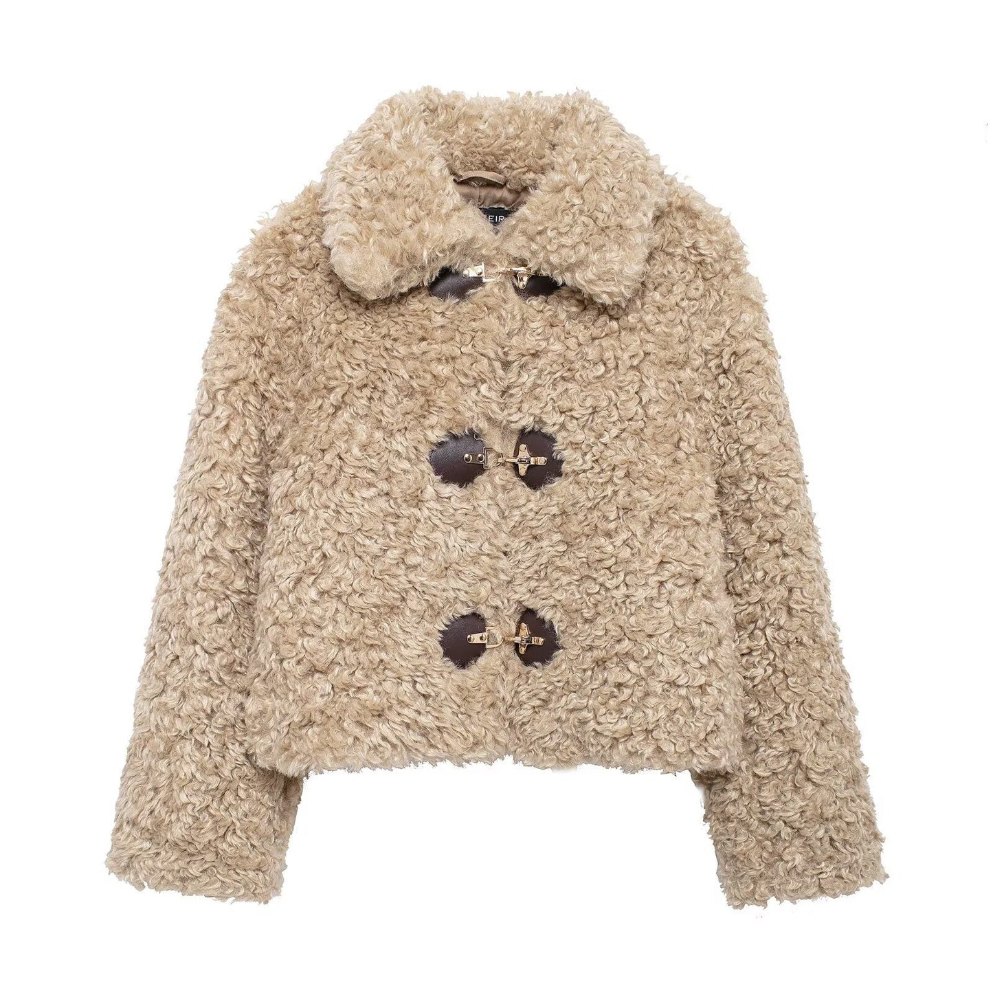 WW | Faux Shearling Jacke - Texturiert Teddy Stil - Bequemes Polyester-Mischgewebe - Trendige Winteroberbekleidung