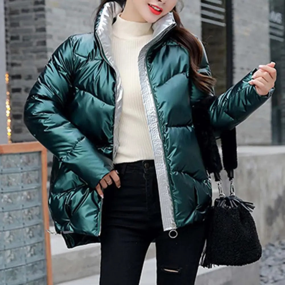 WW | Quilted and Lightweight Puffer Jacket, High Collar, Shiny Finish, Warm and Comfortable