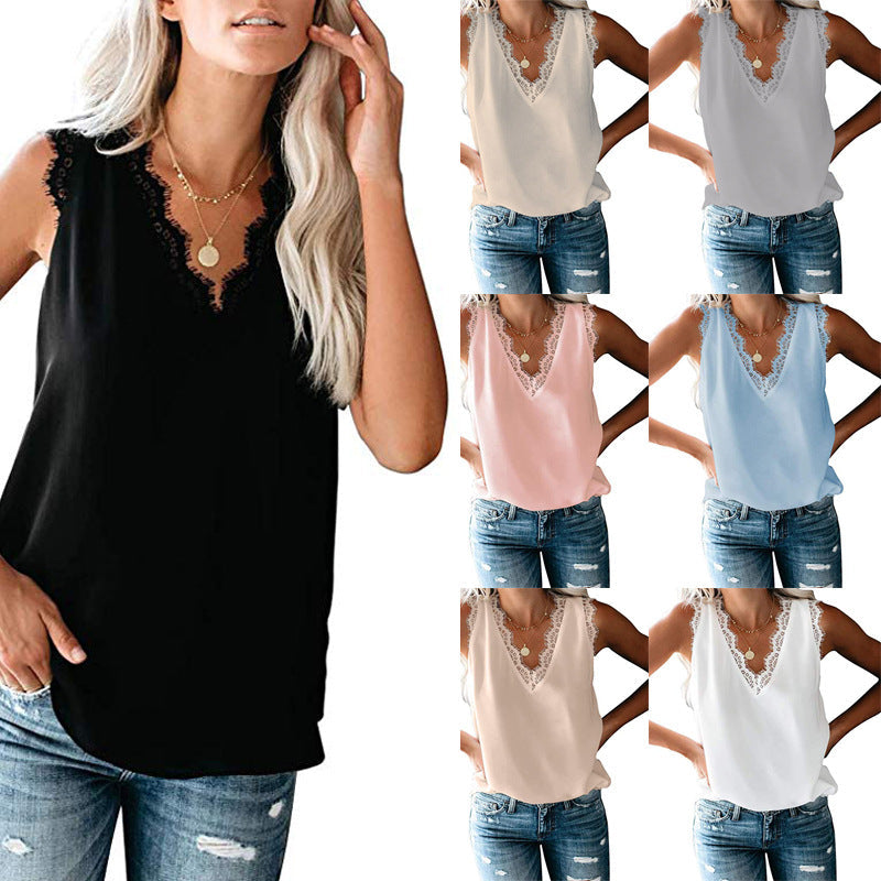 Damen Bluse mit elegantem Spitzeneinsatz WW