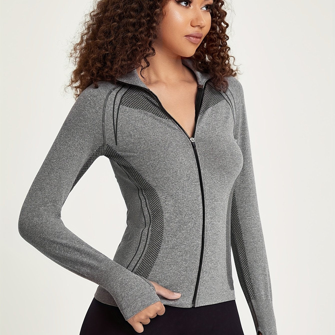 WW | Sportliche Damen Sweatjacke mit Langen Ärmeln und Streifendekoration