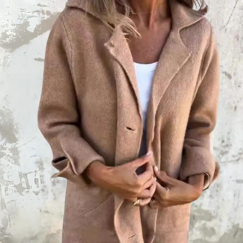 WW | Women's Wool Blend Classic Cut Button Closure Lapel Collar