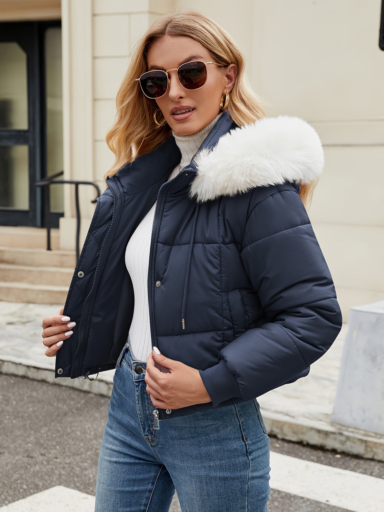 WW | Elegant and Warm Black Puffer Jacket for Winter