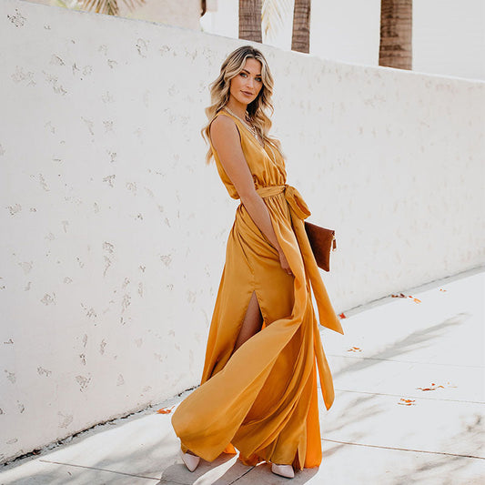WW | Exquisite Halter Sleeveless Long Fashion Dress