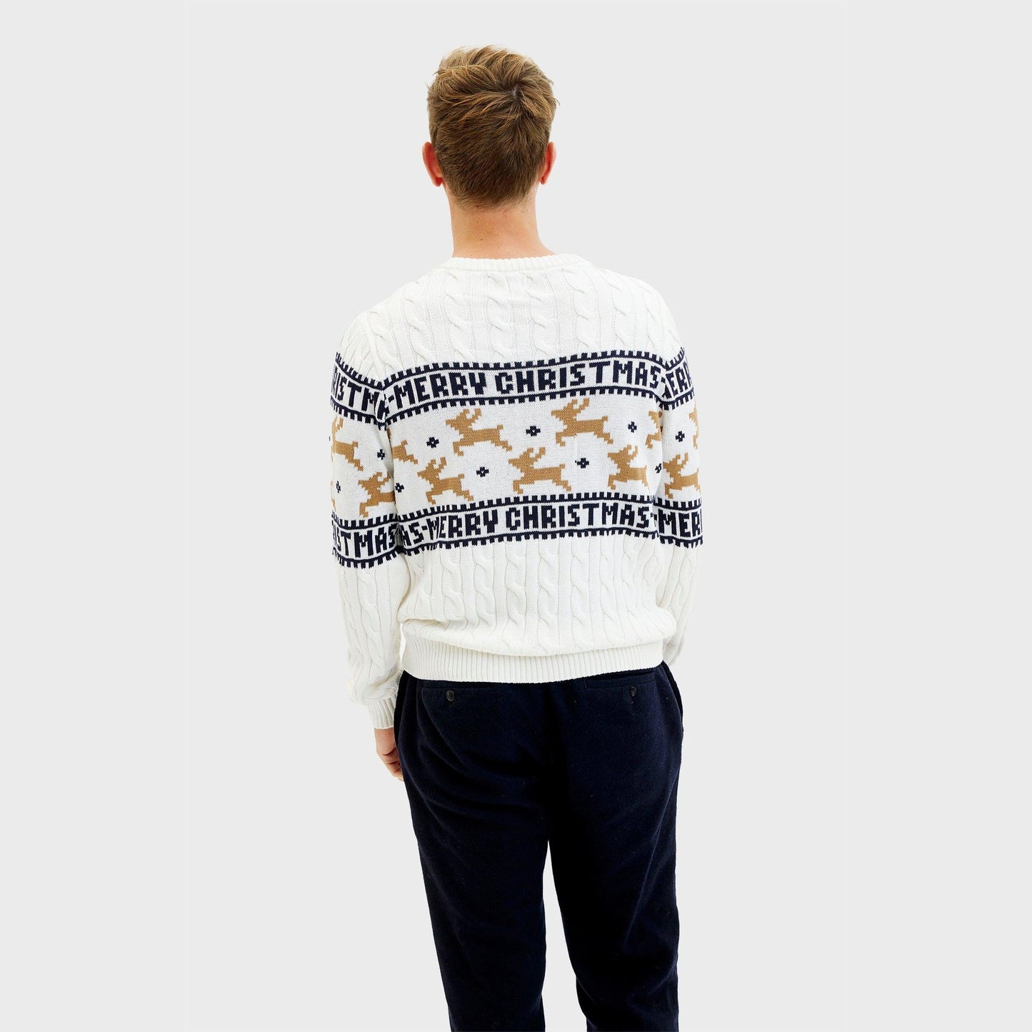 WW | Der elegante Weihnachtspullover Weiß - Herren