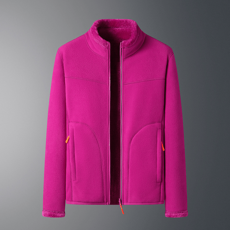 WW | Fleecejacke mit Reißverschlusstaschen - Leichte Wärme - Hoher Kragen - Alltags-Layer