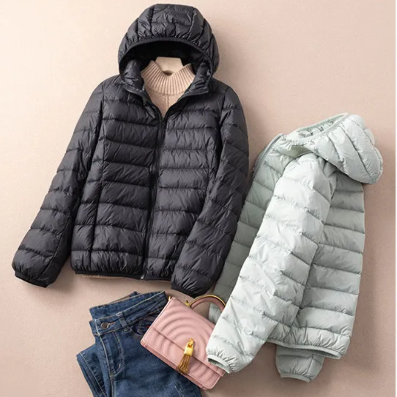 WW | Steppjacke Leicht mit Kapuze Warm Gefüttert Lässige Passform