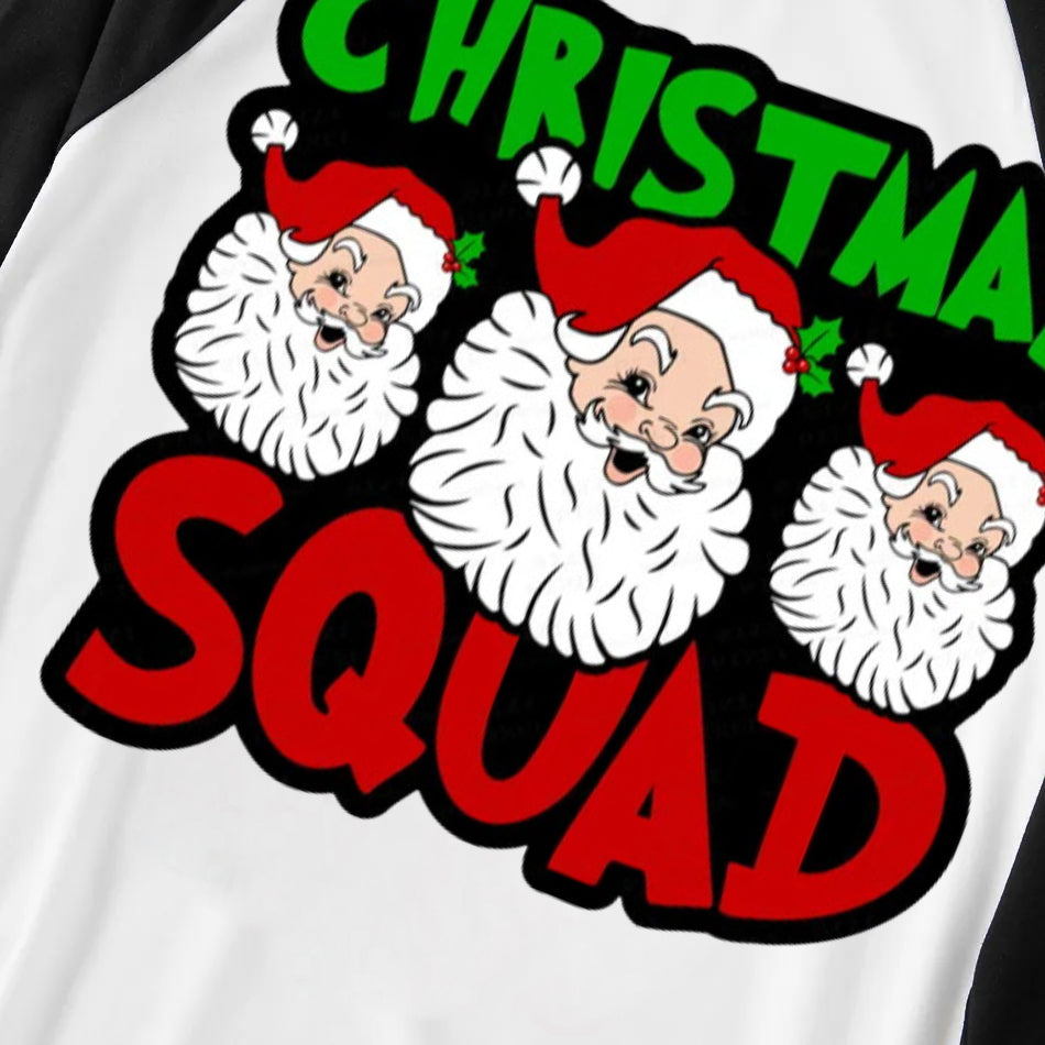 WW | "Christmas Group" and Santa Printed Green and Black Plaid Christmas Family Pajamas