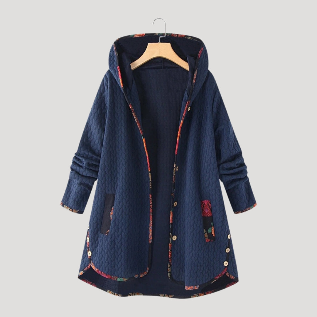 WW | Damen Wintermantel Fleece Kapuzen langes Jacket