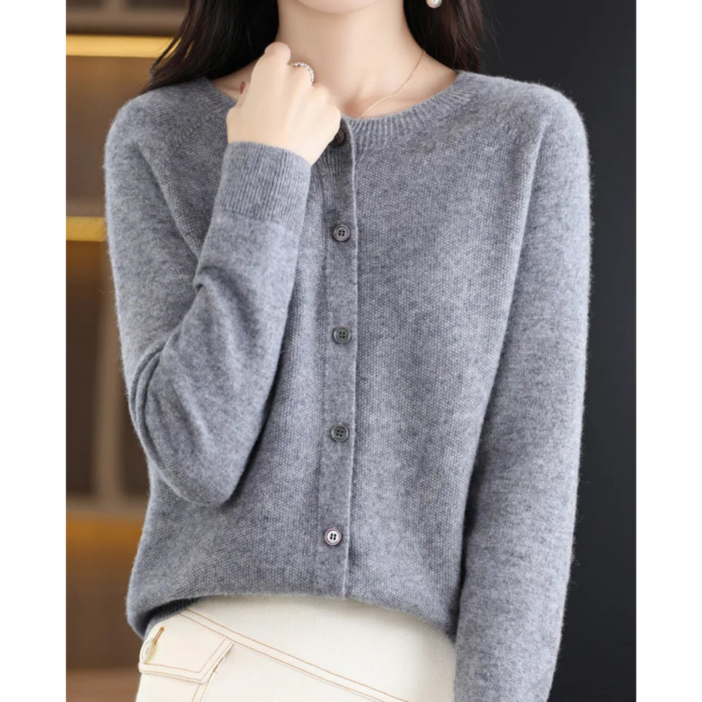 Soft Shimmer Crew Neck Pullover