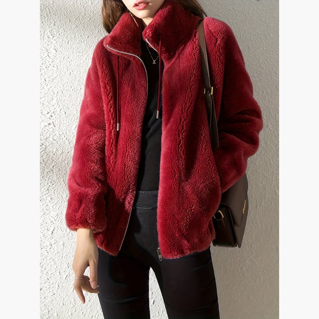 WW | Damen Teddyjacke Warm Und Lässig Mit Reißverschluss