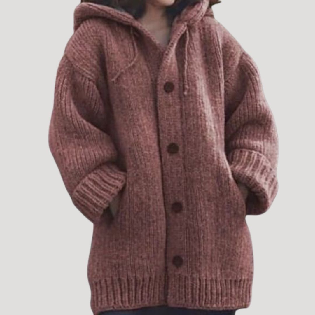 WW | Damen grob gestrickter Wollwintermantel
