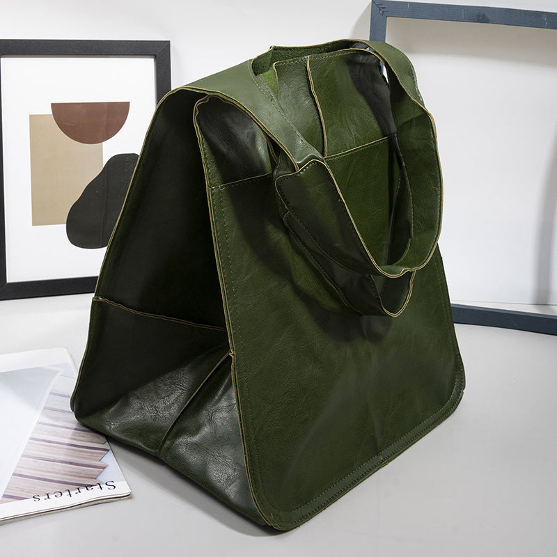 WW | Oversized Leather Shoulder Bag for Women