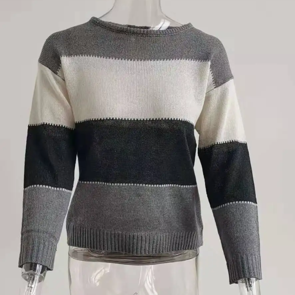 WW | Farbblock-Pullover, bequemer Pullover