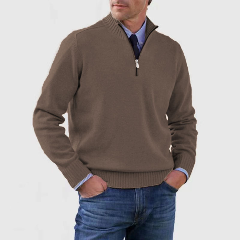 WW | Eleganter Pullover für Herren mit halbem Reißverschluss