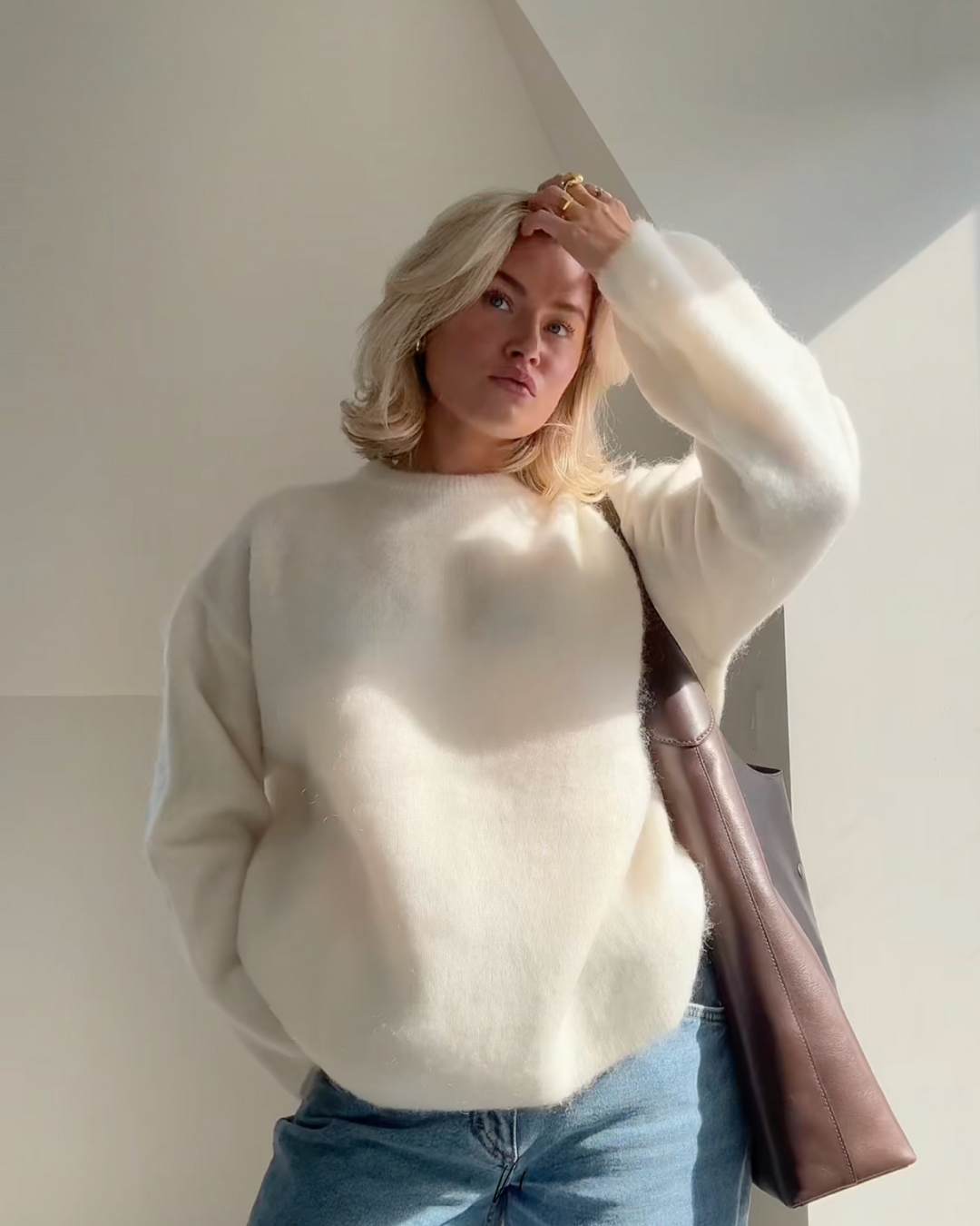 WW | Mohair Mischpullover mit Rundhalsausschnitt