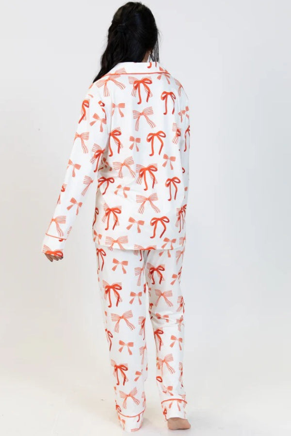 WW | Weihnachtsbogen Druck Langarmshirt und elastische Taillen Taschenhose Set