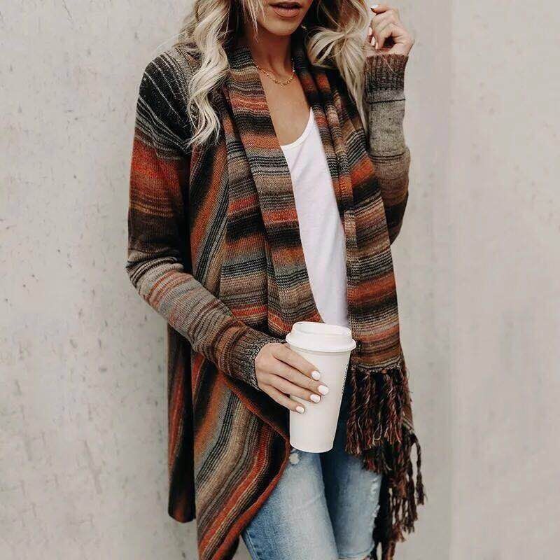 WW | Herbst und Winter Mittellange Strickjacke