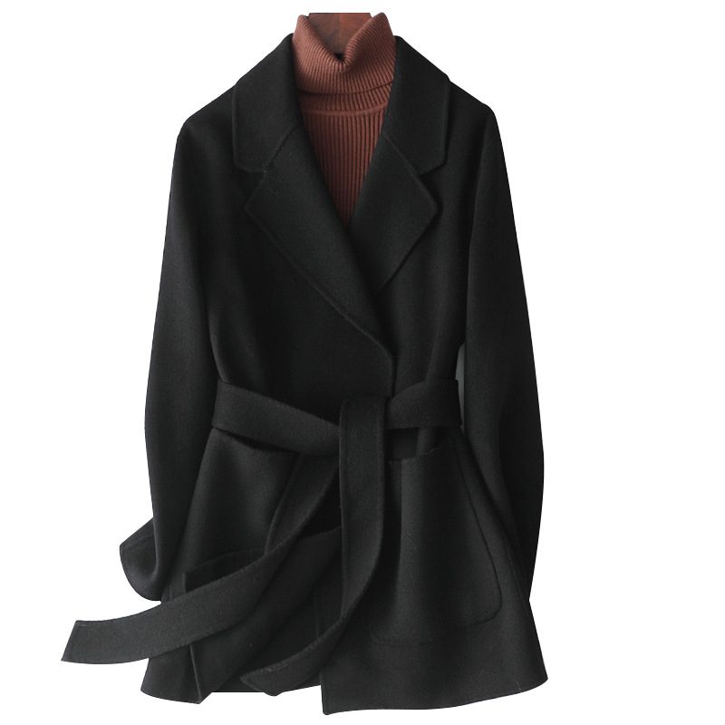 WW | Wollmischung Mantel - Minimalistisches Wickeldesign - Mühelose Eleganz