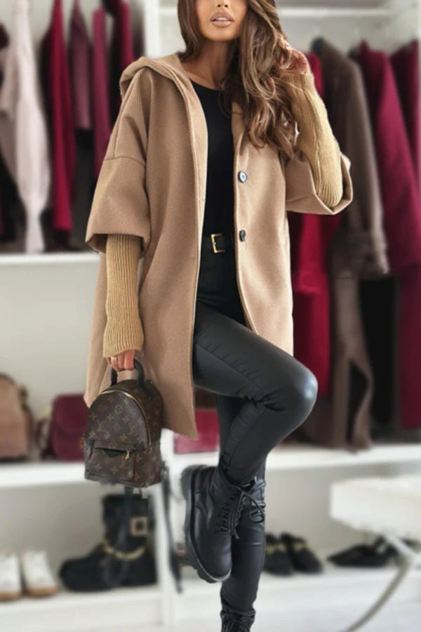 WW | Farbe Lockere Tasche Kapuzenjacke mit langen Ärmeln