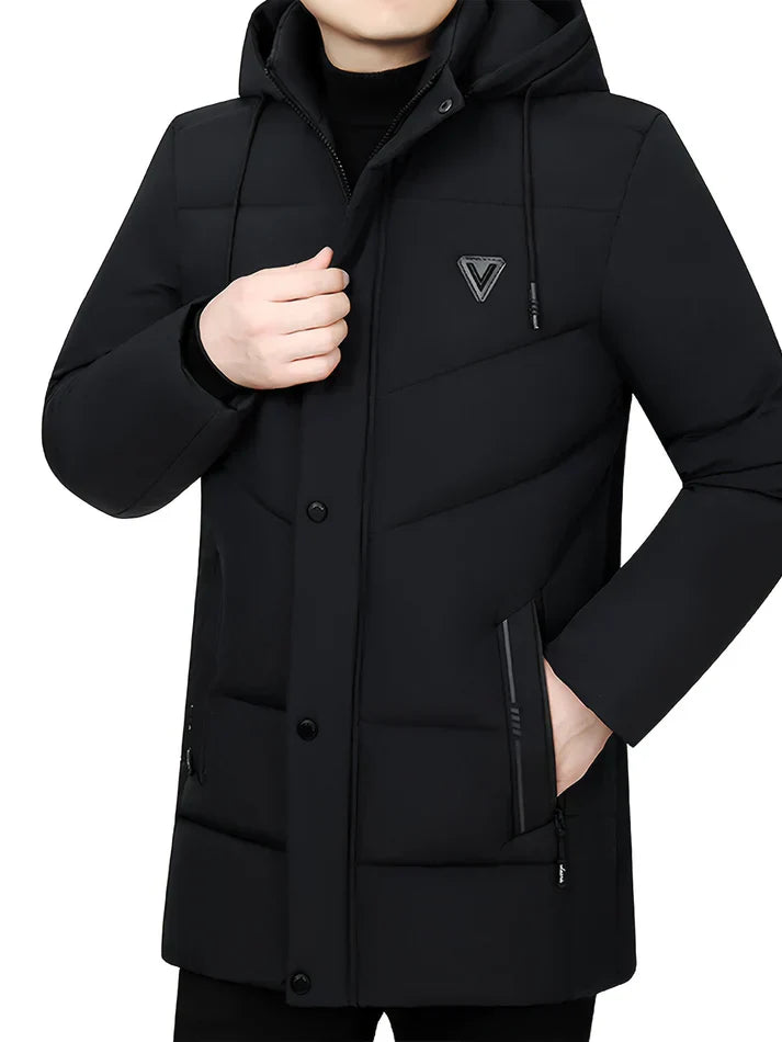 WW | Hooded Winter Jacket - Warm, Windproof & Waterproof Quilted Jacket with Zipper and Pockets