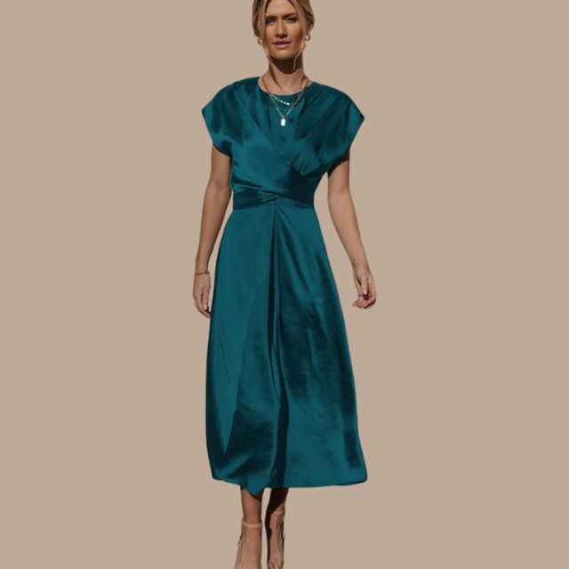 WW | Wickel-Midikleid mit Kappenärmeln
