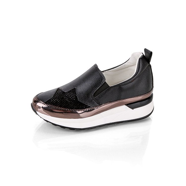Women's Slip-On Sneakers with Glitter Upper and Comfortable W&W Sole