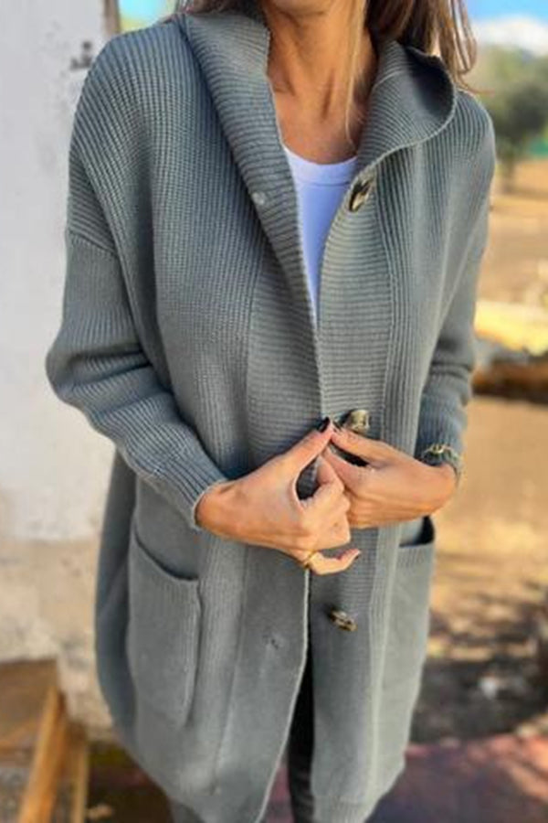 WW | Lässiger Herbst Strickcardigan mit Kapuze für Frauen