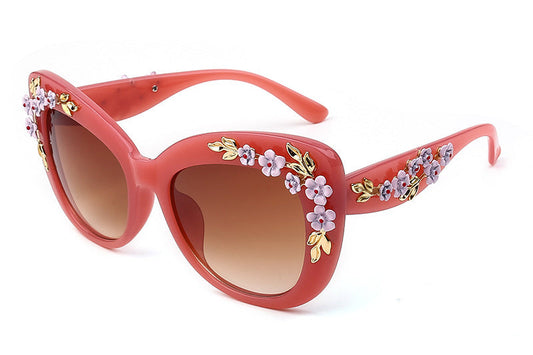 WW | Exquisite Damen Sonnenbrille Mit Blumenmuster