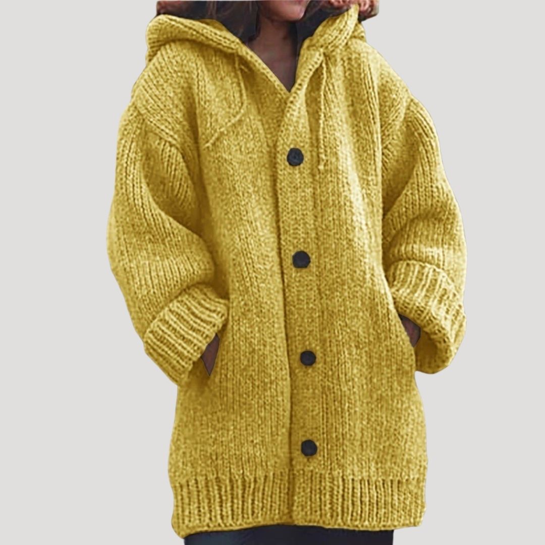 WW | Damen grob gestrickter Wollwintermantel