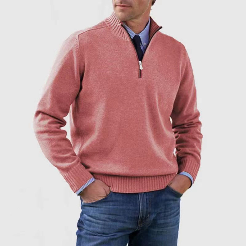 WW | Eleganter Pullover für Herren mit halbem Reißverschluss