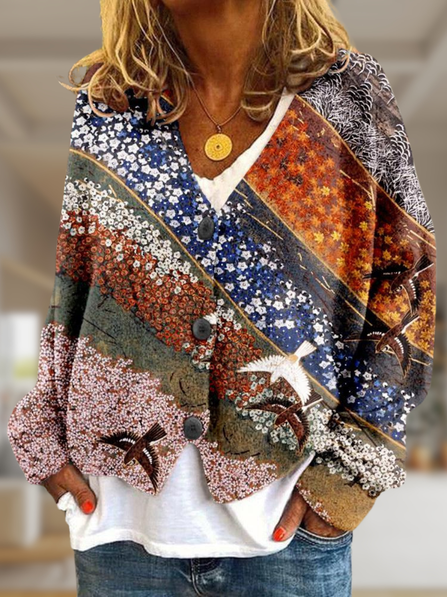 WW | Chic Patterned & Buttoned Sweater