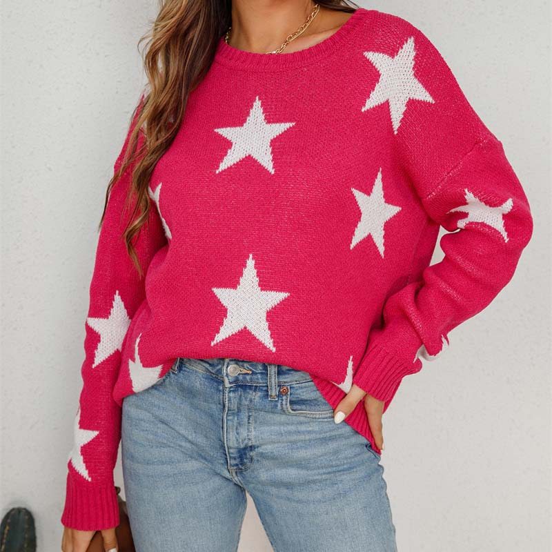 WW | Strickpullover mit Sternenmuster Design