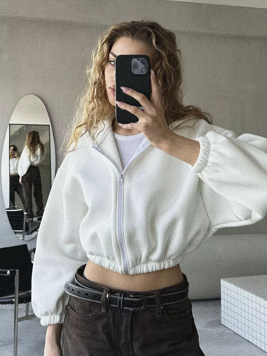 WW | Casual, lightweight, short sports hoodie jacket