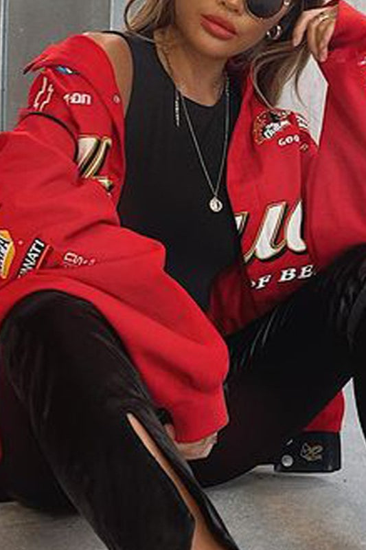 WW | Red Printed Zip Jacket