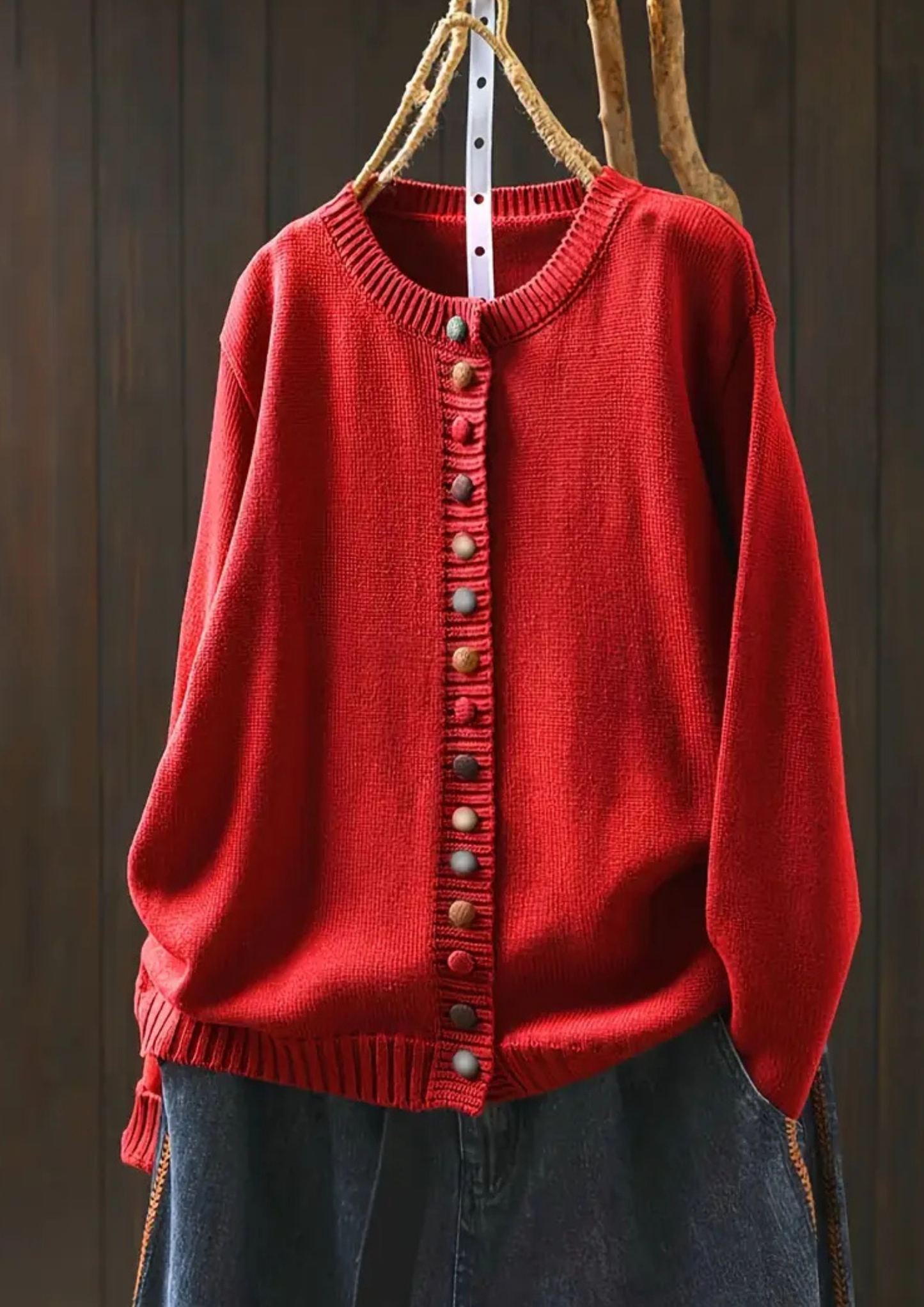 Lisa Comfortable & Stylish Cardigan - Red