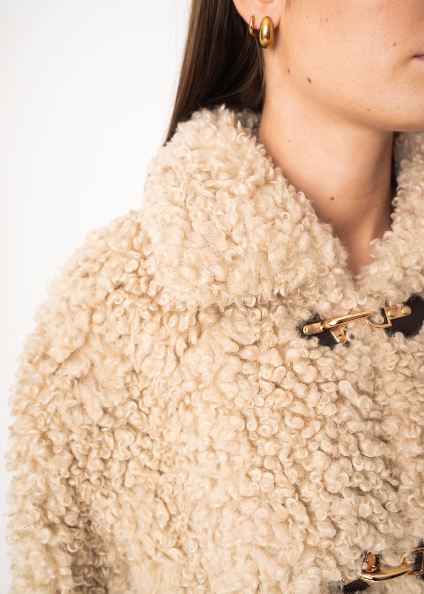 WW | Lockere Lammfelljacke mit Locken